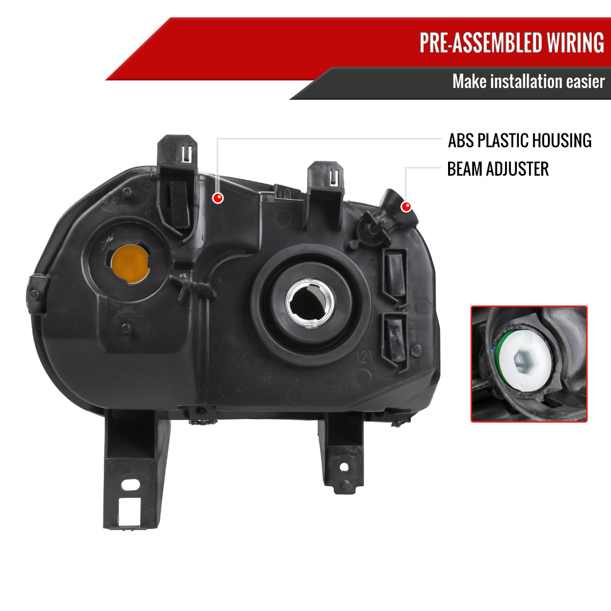Spec-D 06-11 Chevy HHR Headlights OEM Style Matte Black