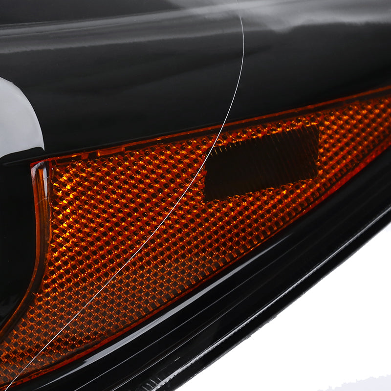 Spec-D 16-18 Honda HR-V Crystal Headlights Amber Reflectors Black