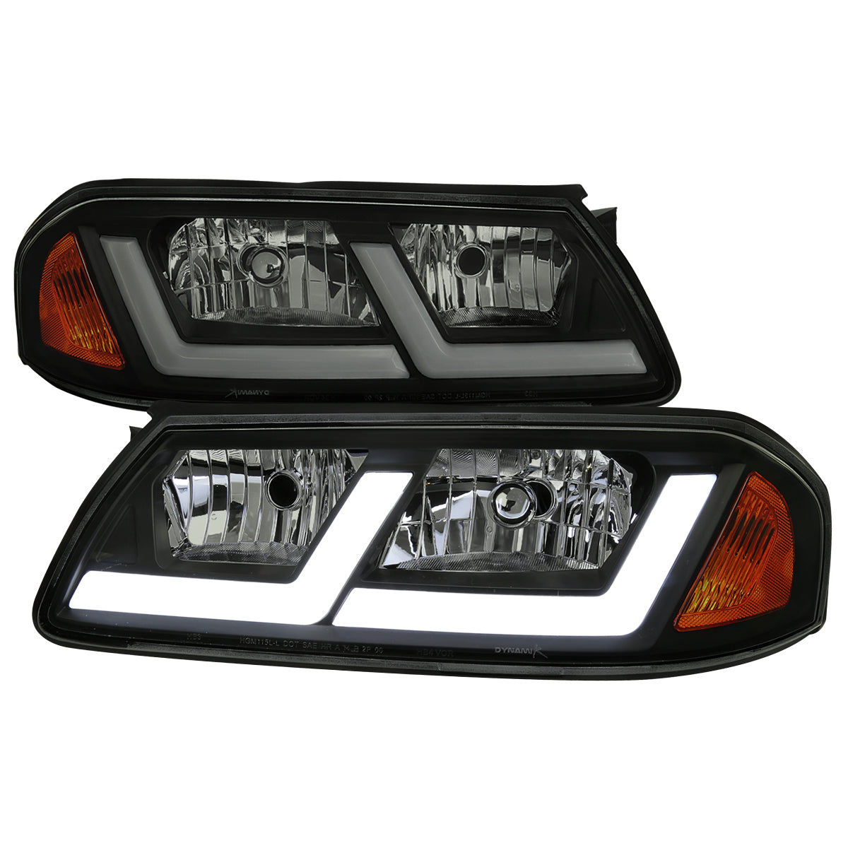 Spec-D 00-05 Chevy Impala Headlights LED Bar OEM Style Black/Smoked