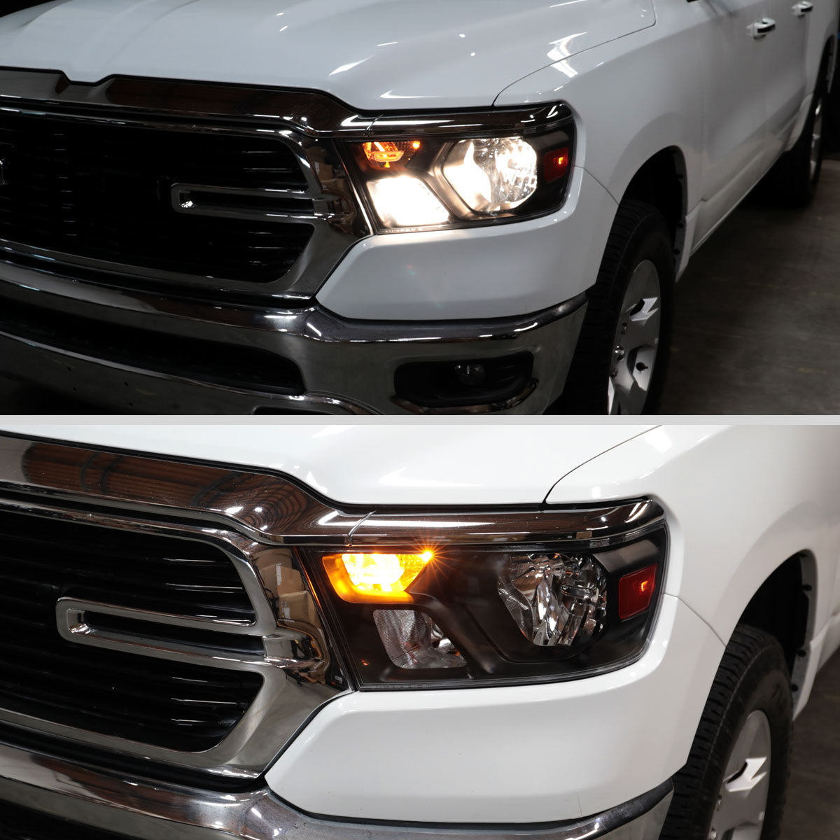 Spec-D 19-24 Ram 1500 Driver Headlight Black/Clear Replacement