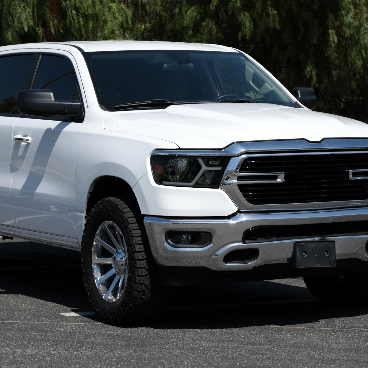 Spec-D 19-24 Ram 1500 Headlights Animated LED Bar Smoked.