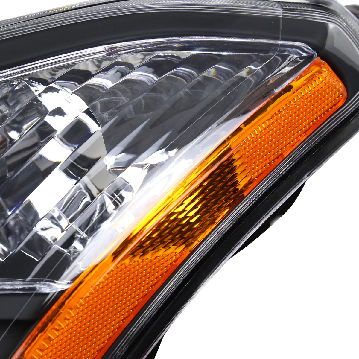 Spec-D 08-15 Nissan Rogue Headlights OEM Style Black/Amber Reflectors