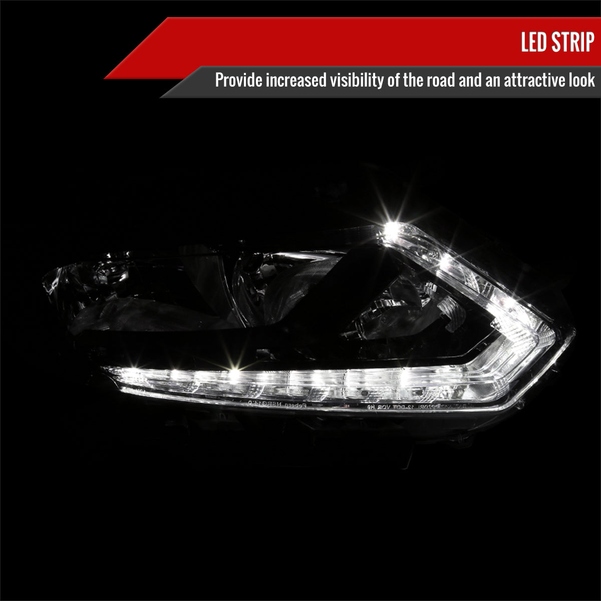 Spec-D 14-16 Nissan Rogue Passenger LED Black Replacement