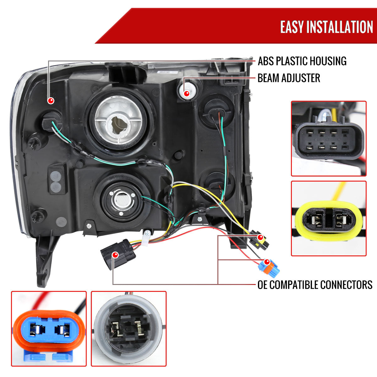 Spec-D 07-13 GMC Sierra 1500 2500HD 3500HD Headlights Light Bar Smoked