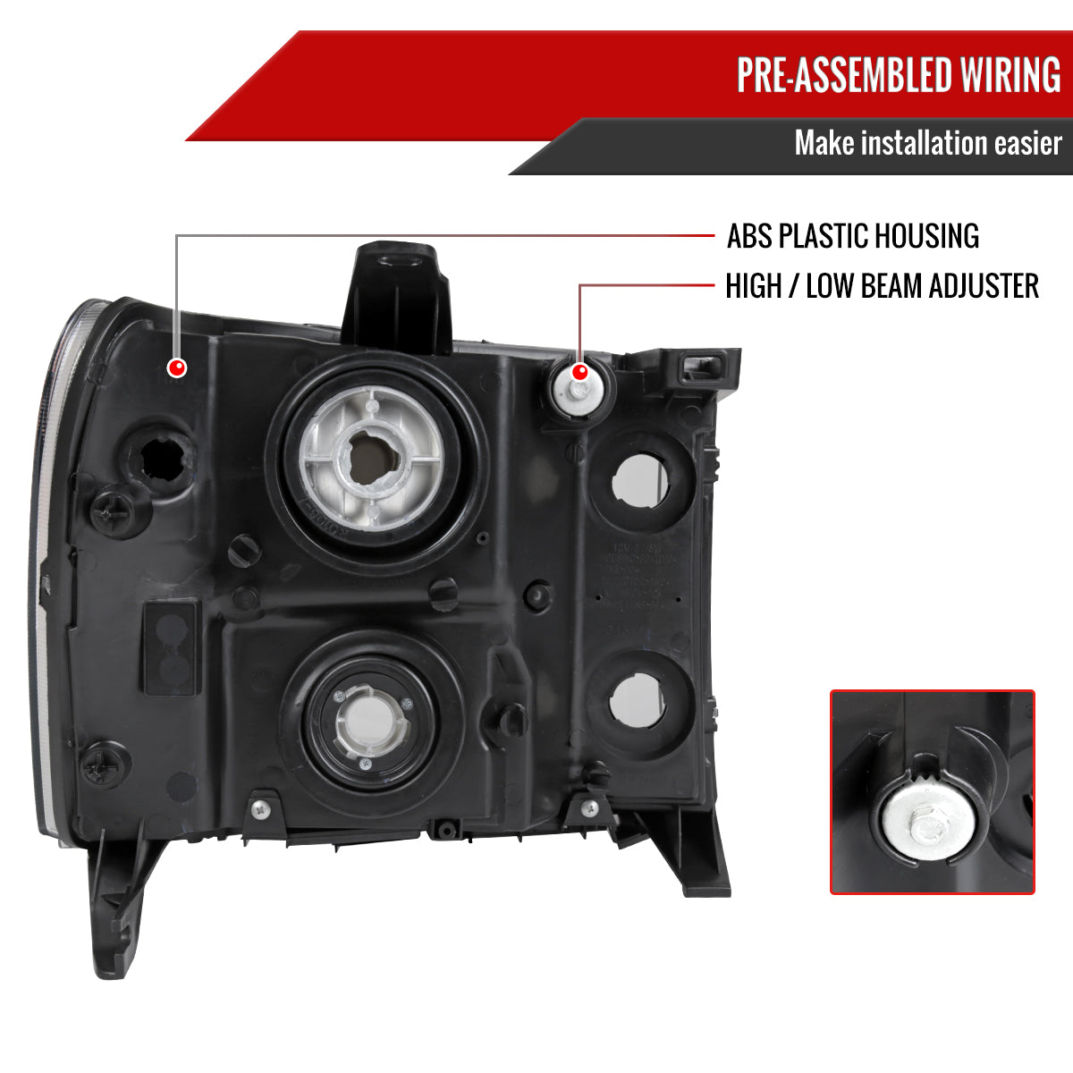 Spec-D 07-14 GMC Yukon/XL 1500/XL 2500 SEQ Projector Headlights Black