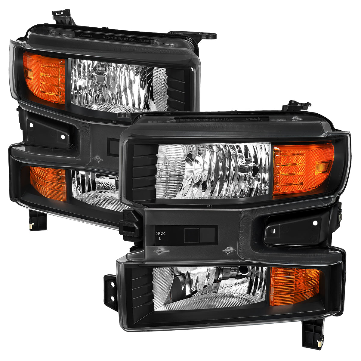 Spec-D 19-21 Chevy Silverado 1500 Projector Headlights OEM Style Black