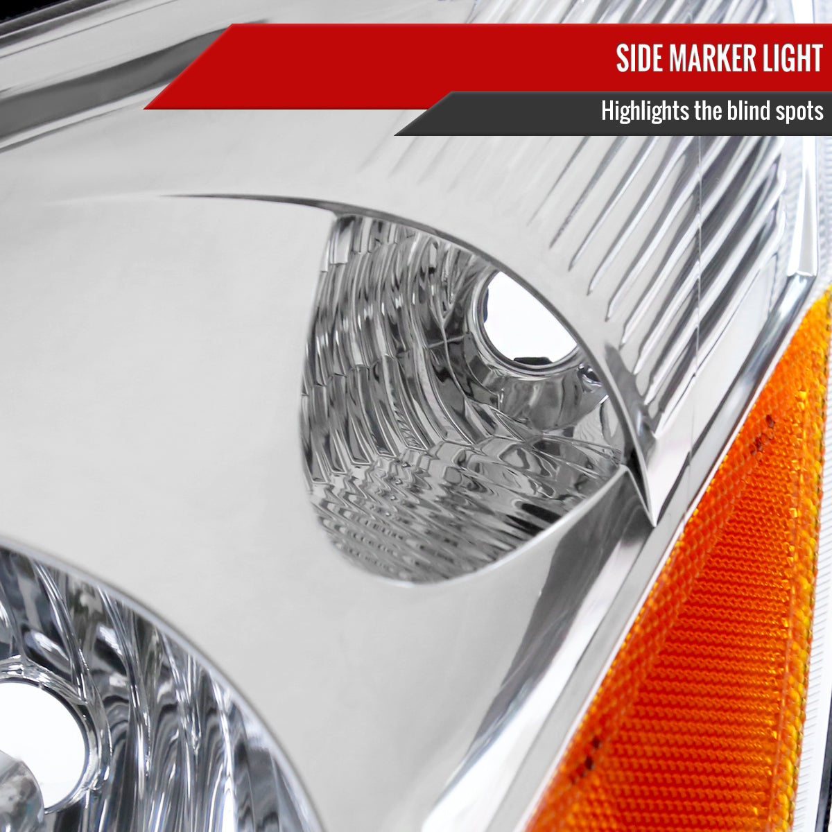 Spec-D 06-10 Sienna Headlights OEM Style Amber Reflector Chrome