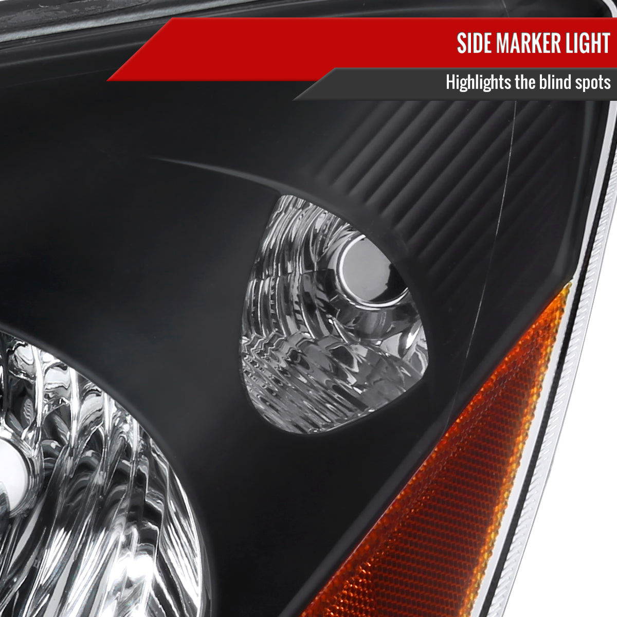 Spec-D 06-10 Sienna Headlights OEM Style w/ Amber Reflector Black