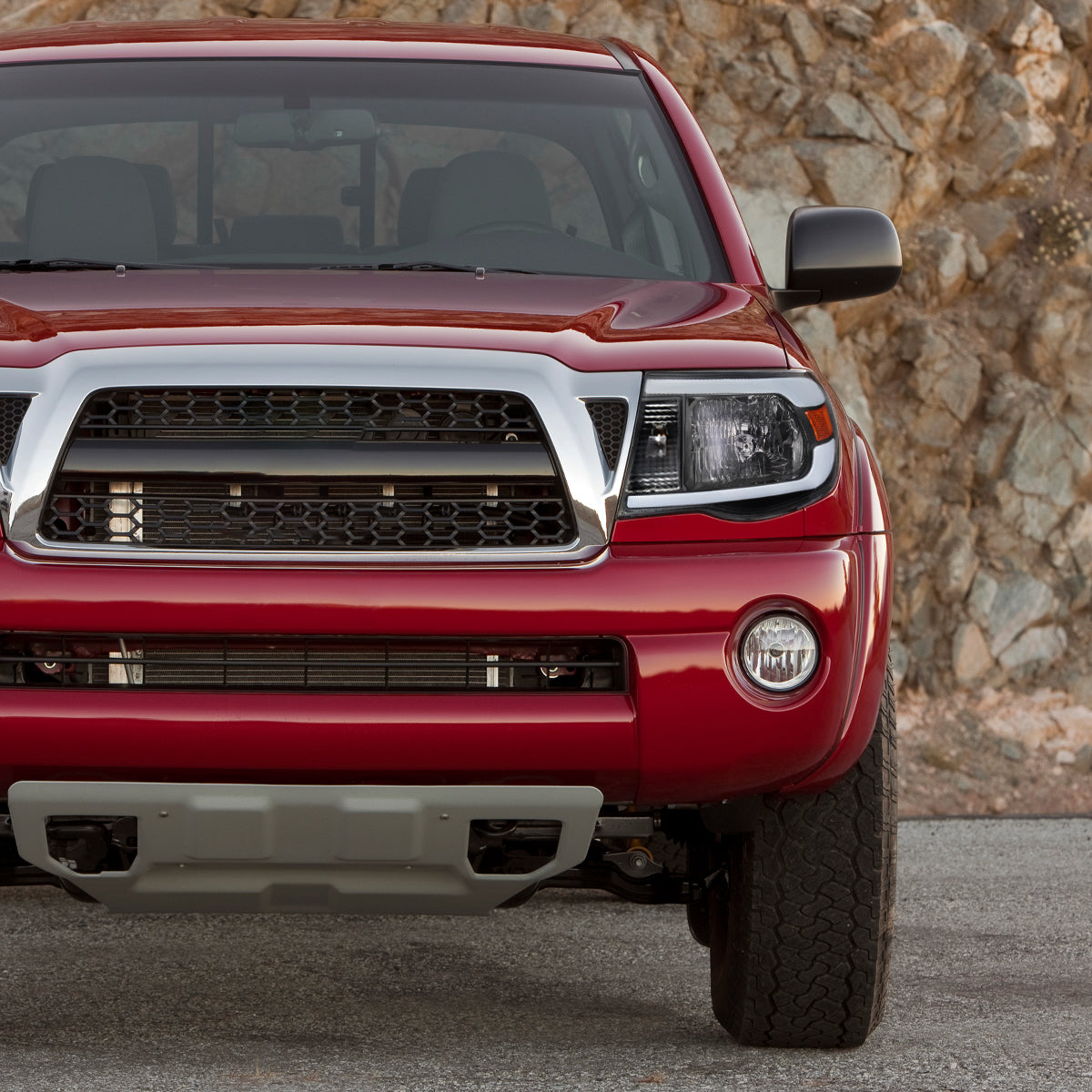 Spec-D 05-11 Tacoma Headlights LED Bar OEM Style Black