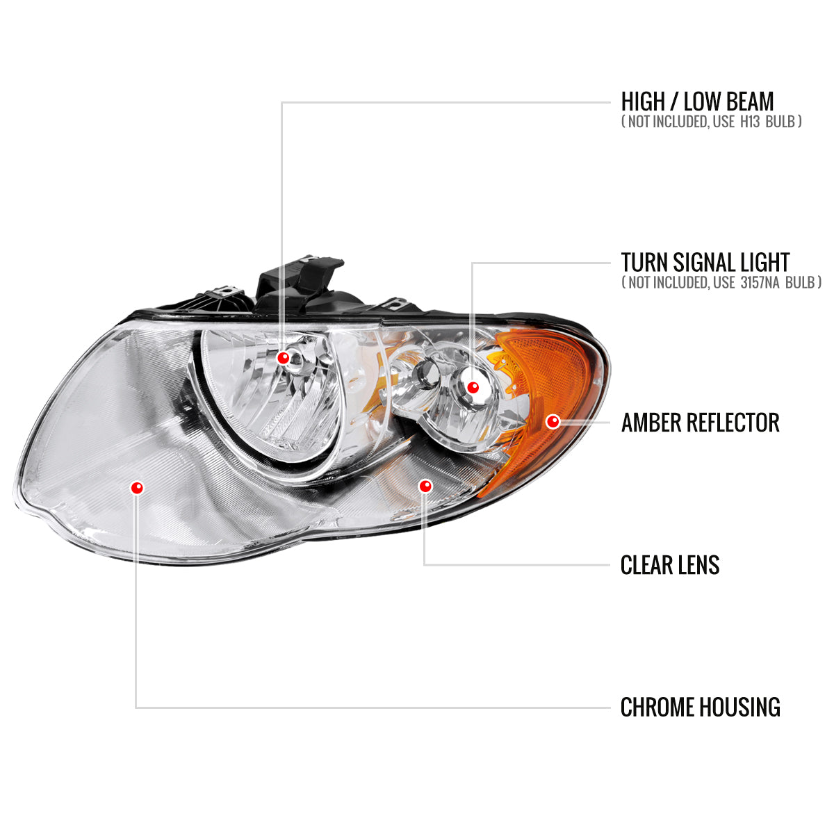 Spec-D 05-07 Chrysler Town & Country Headlights OEM Style Chrome/Clear
