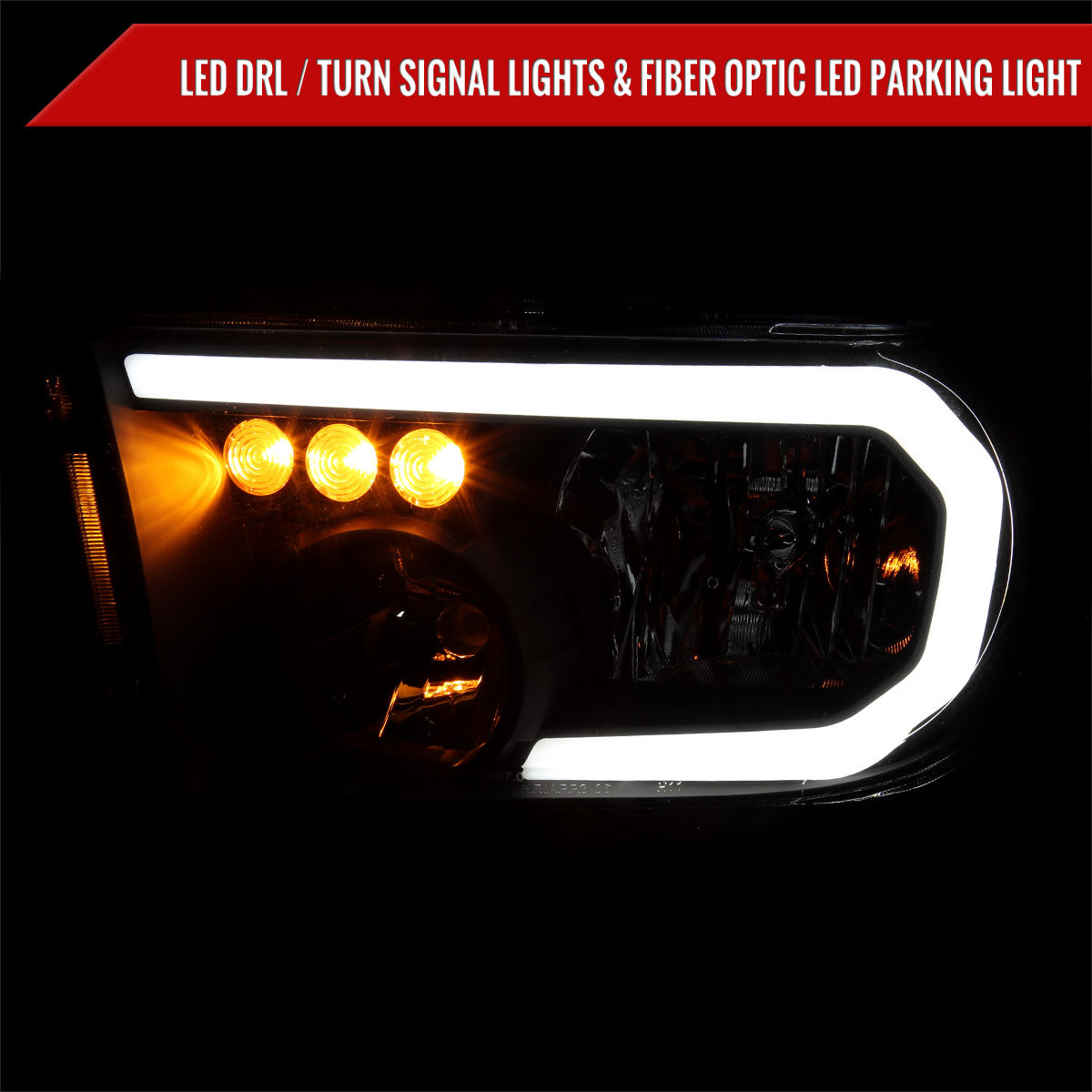 Spec-D 07-13 Tundra/08-17 Sequoia Headlights Retro Tube style Black