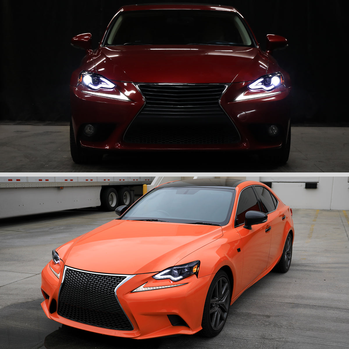 Spec-D 14-16 Lexus IS250 IS350 Projector Headlights Jet Black/Clear
