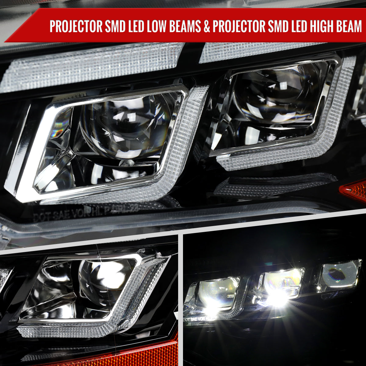 Spec-D 18-23 Mustang Pro Headlights SEQ with Start-Up Animation Black