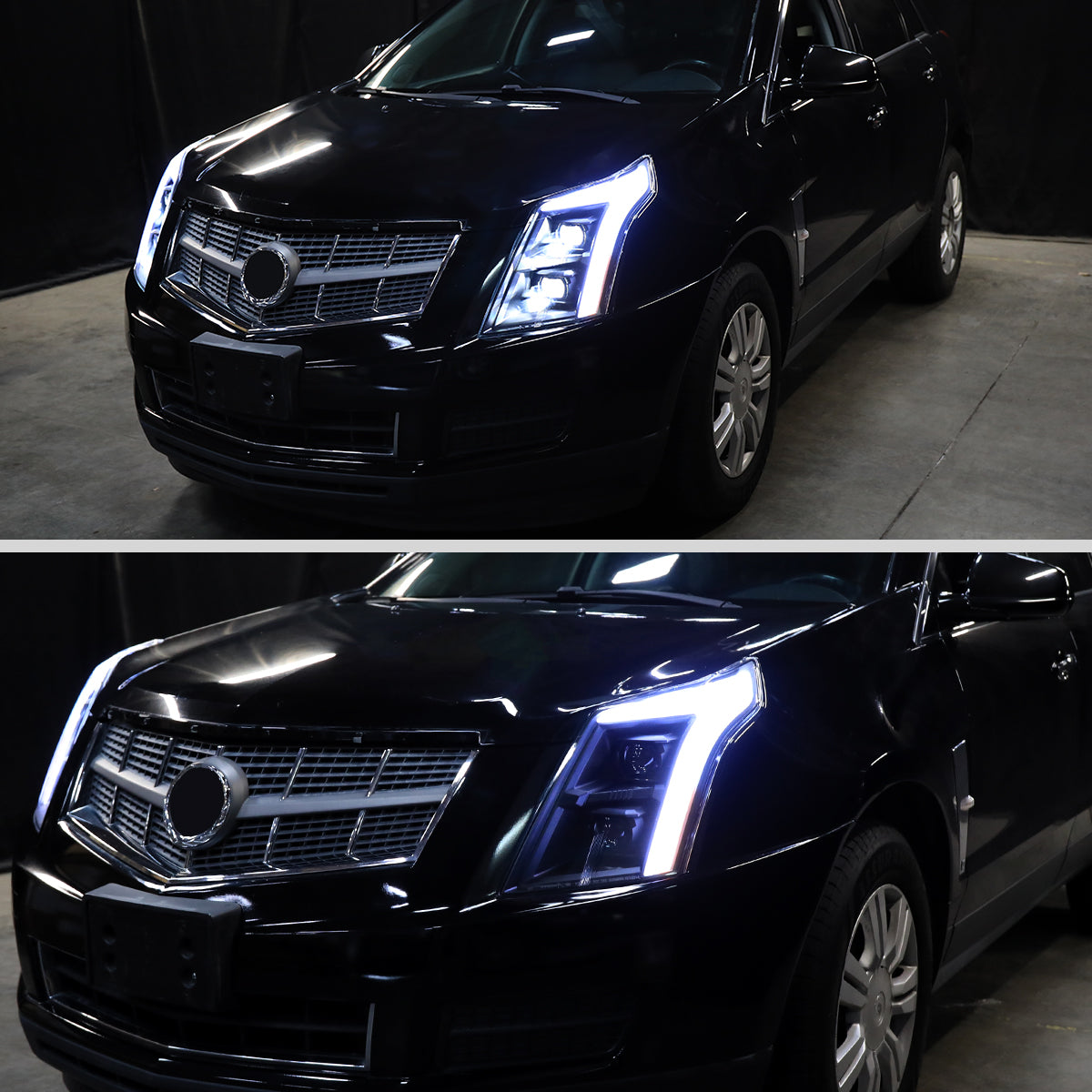 Spec-D 10-16 Cadillac SRX Projector Headlights SEQ LED Black/Smoked