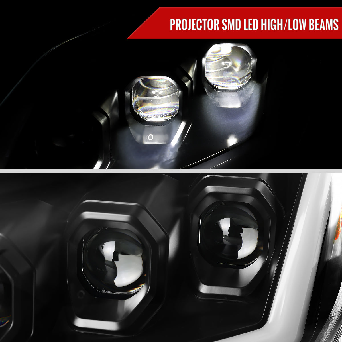 Spec-D 08-13 G37 14-15 Q60 2DR Headlights Triple Projector Black/Clear
