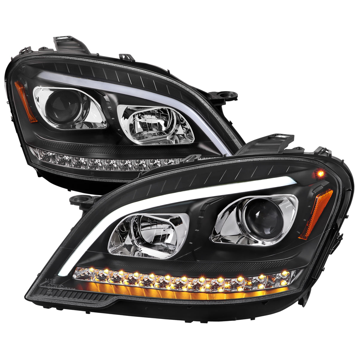 Spec-D 09-11 Benz W164 ML-Class Sequetial LED Headlights Black