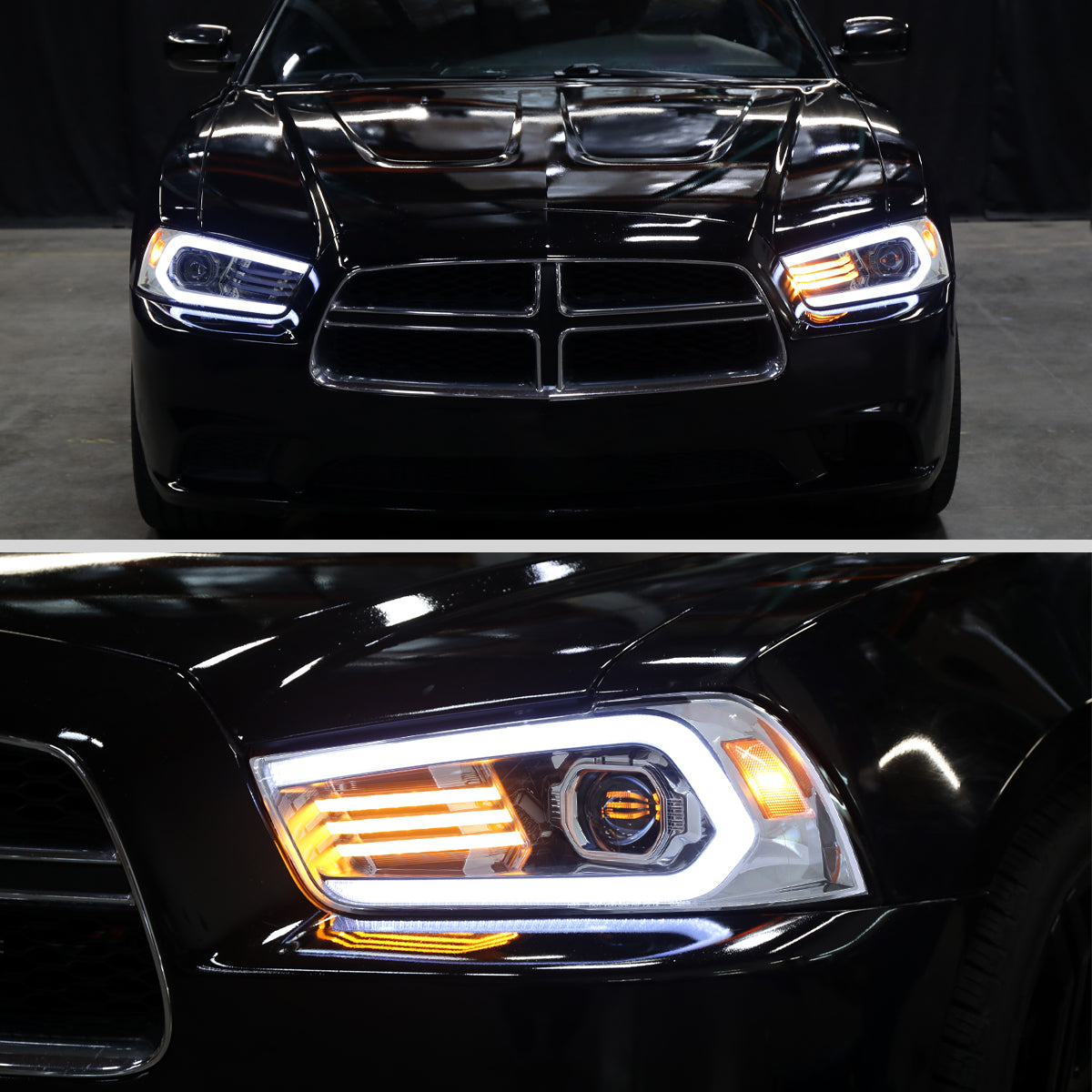 Spec-D 11-14 Dodge Charger Projector HID Headlight Chrome