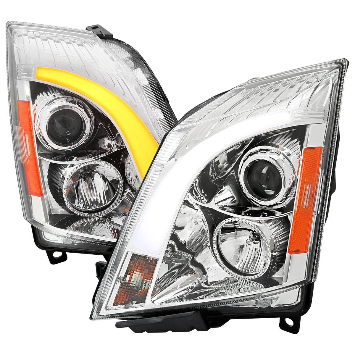 Spec-D 08-14 Cadillac CTS Sequential Projector Headlights Chrome
