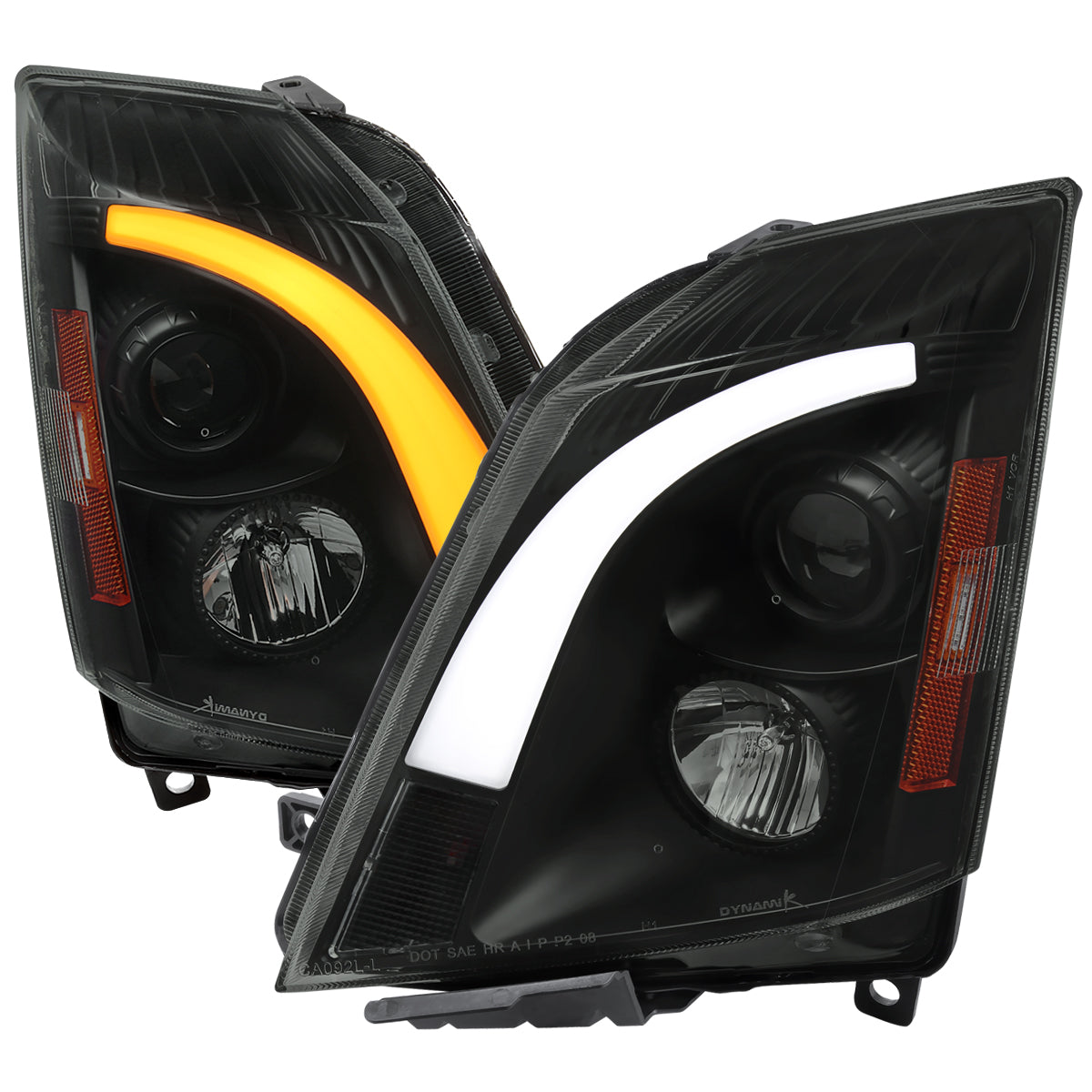 Spec-D 08-14 Cadillac CTS Sequential LED Headlights Black/Smoked