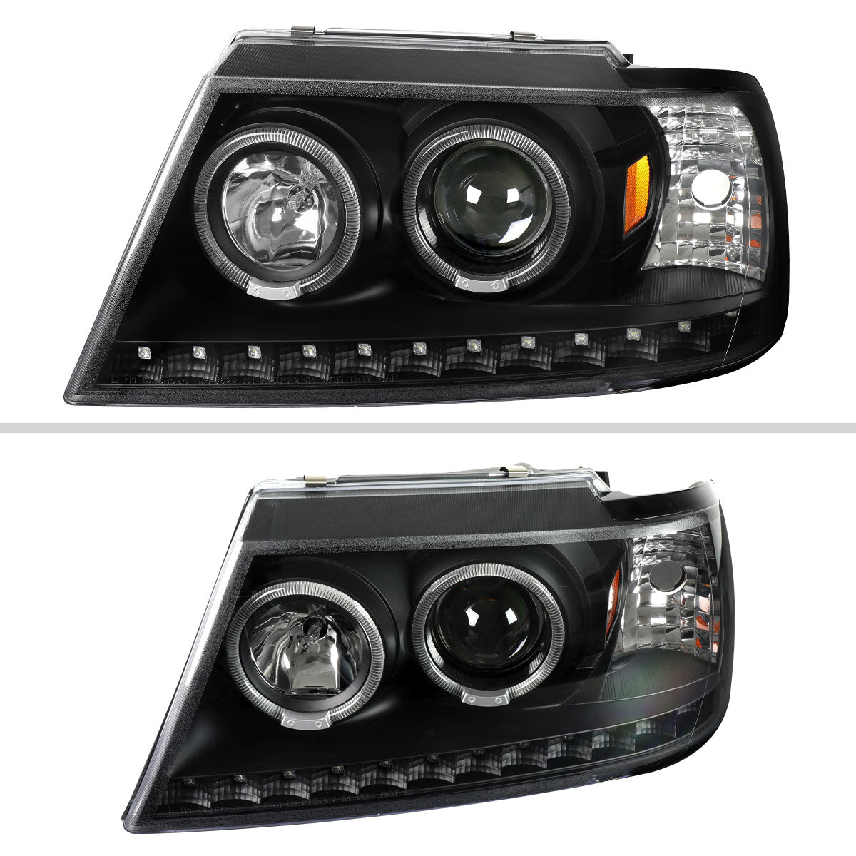 Spec-D 02-05 Ford Explorer Headlights Dual Halo Projector Black