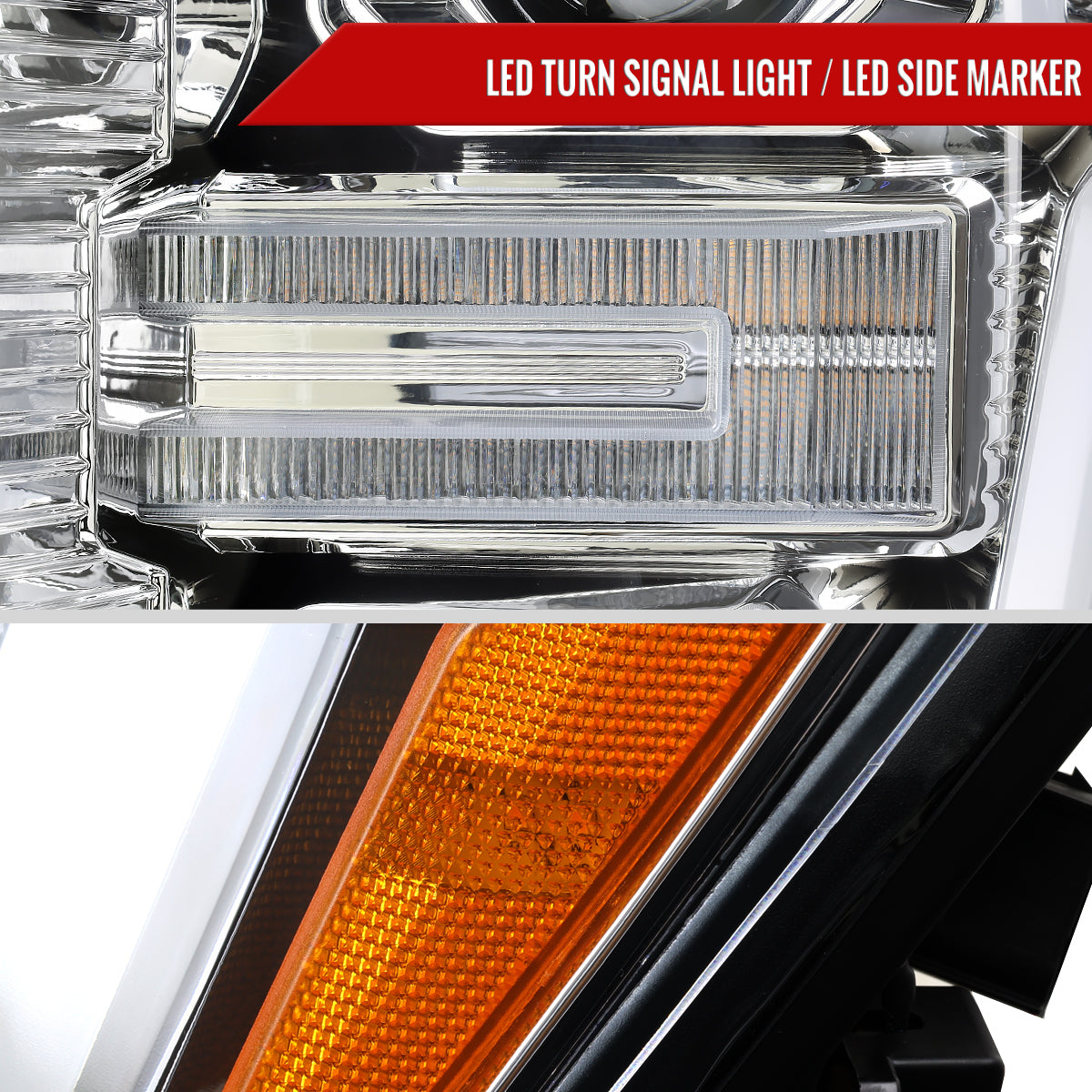 Spec-D 21-23 Ford F-150 Headlights LED Bar Projector Sequential Chrome