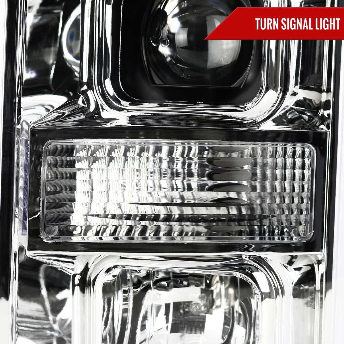 Spec-D 08-10 Ford F-250 F-350 F-450 LED Projector Headlights Chrome