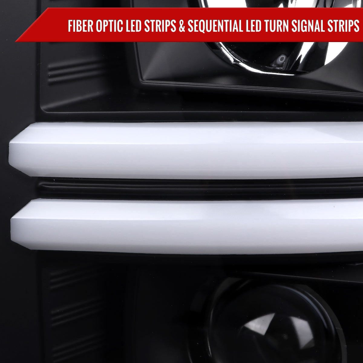 Spec-D 08-10 Ford F250/F350/F450/F550 Sequential Headlights Black