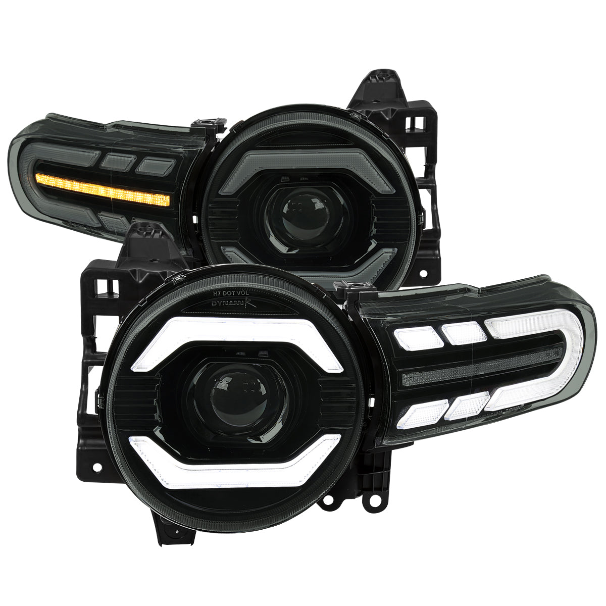 Spec-D 07-14 FJ Cruiser Headlights Sequential LED Black/Smoked Lens