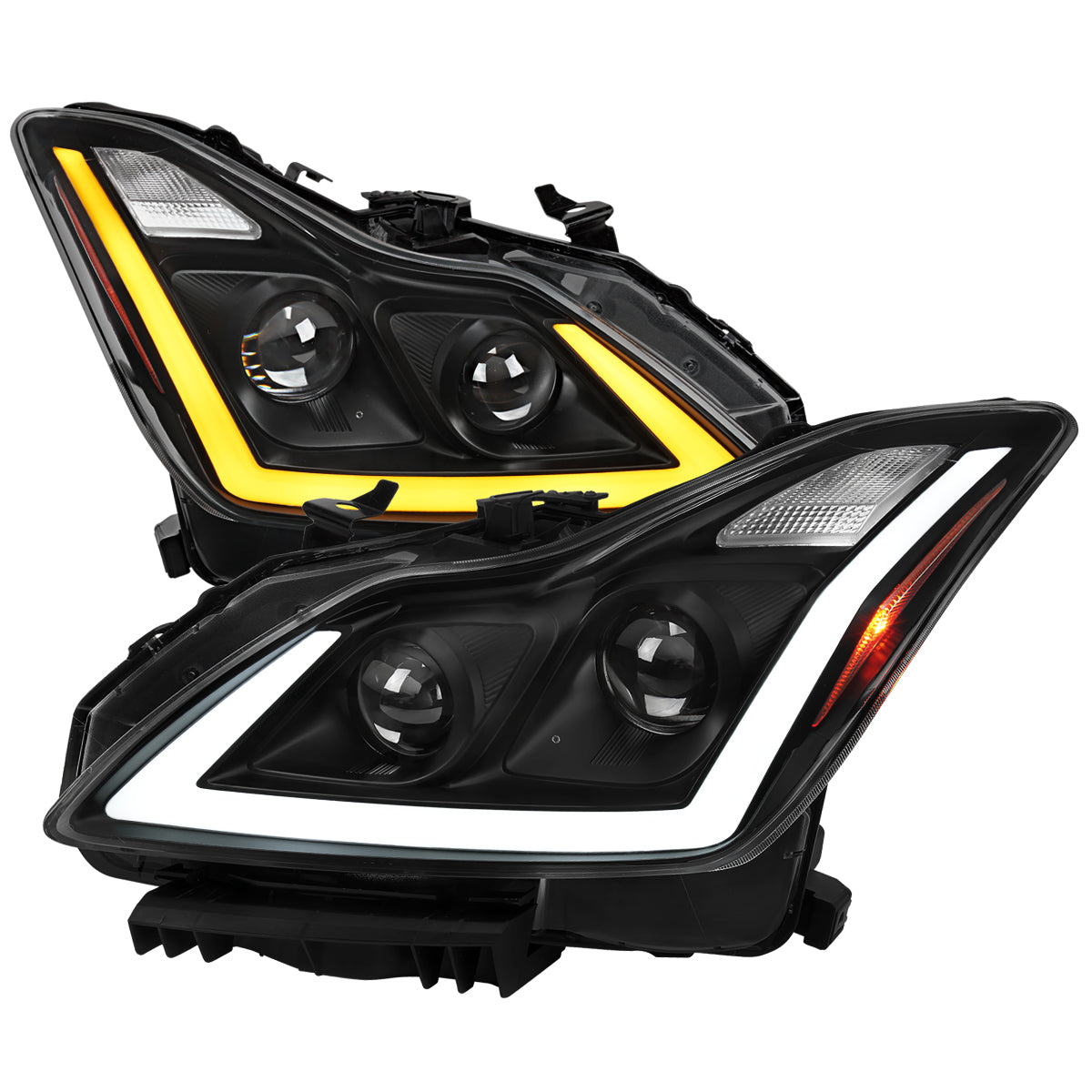 Spec-D 08-15 Infiniti G37/Q60 Coupe Headlights Sequential Black/Clear