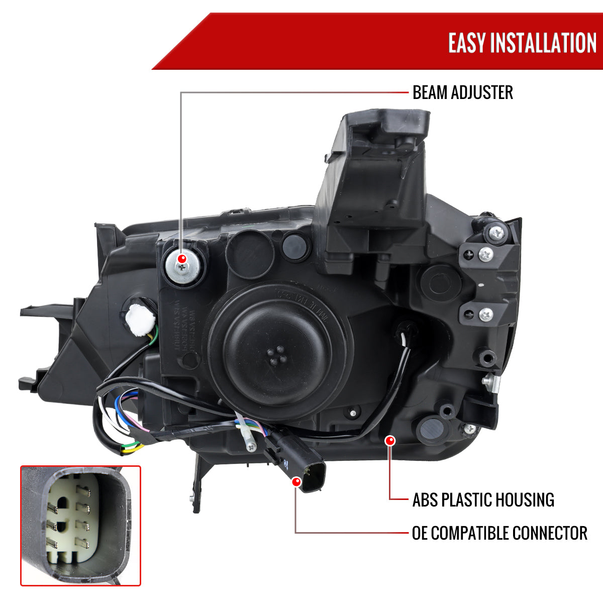 Spec-D 14-20 Chevy Impala Passenger Projector Jet Black Replacement