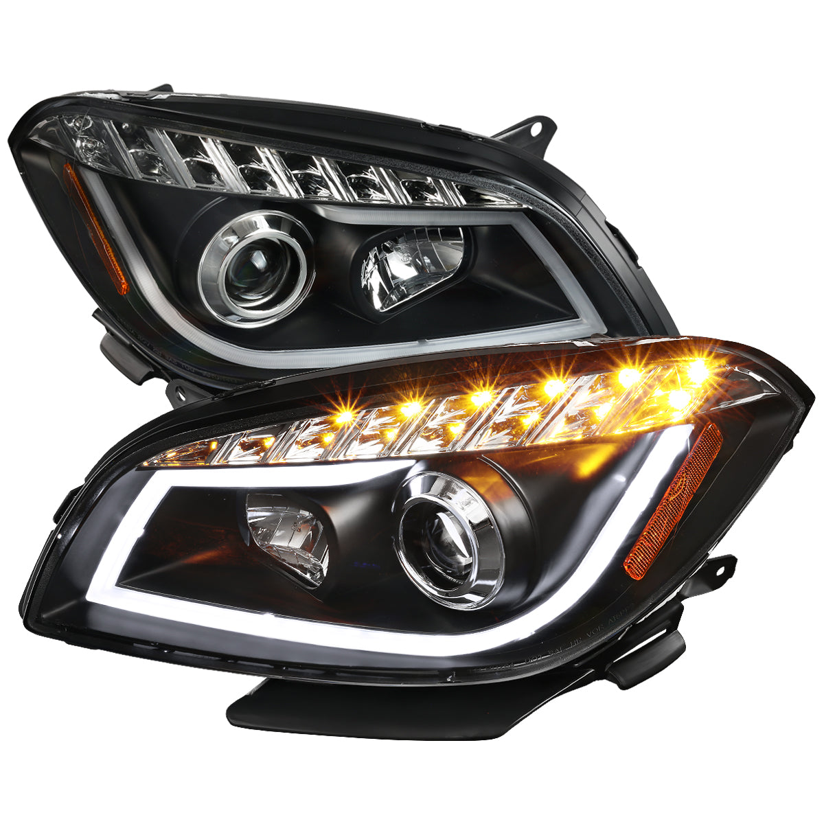 Spec-D 08-12 Chevy Malibu Headlights Dual Halo Projector Black.