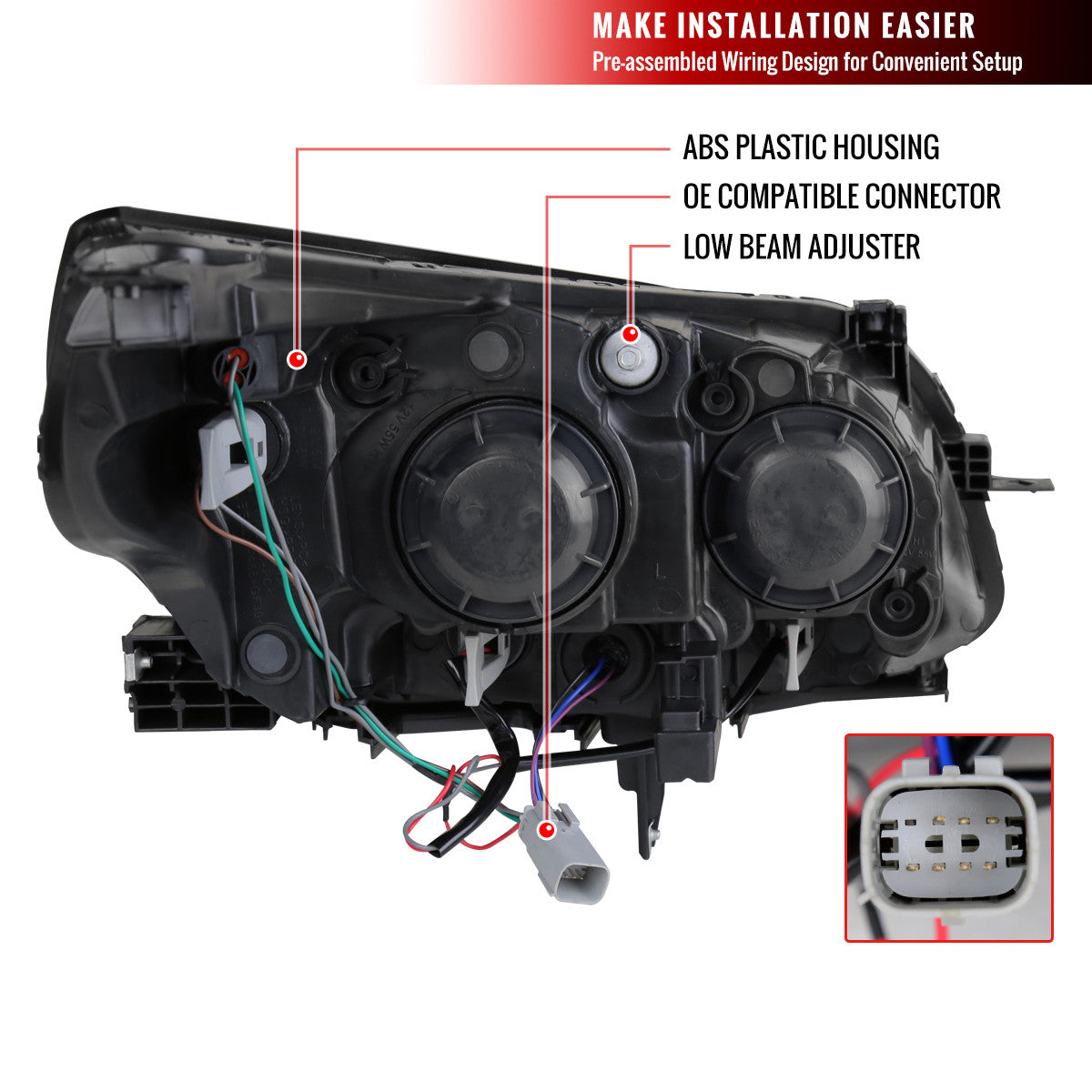 Spec-D 13-16 Chevy Malibu OEM Style Projector Headlights Black