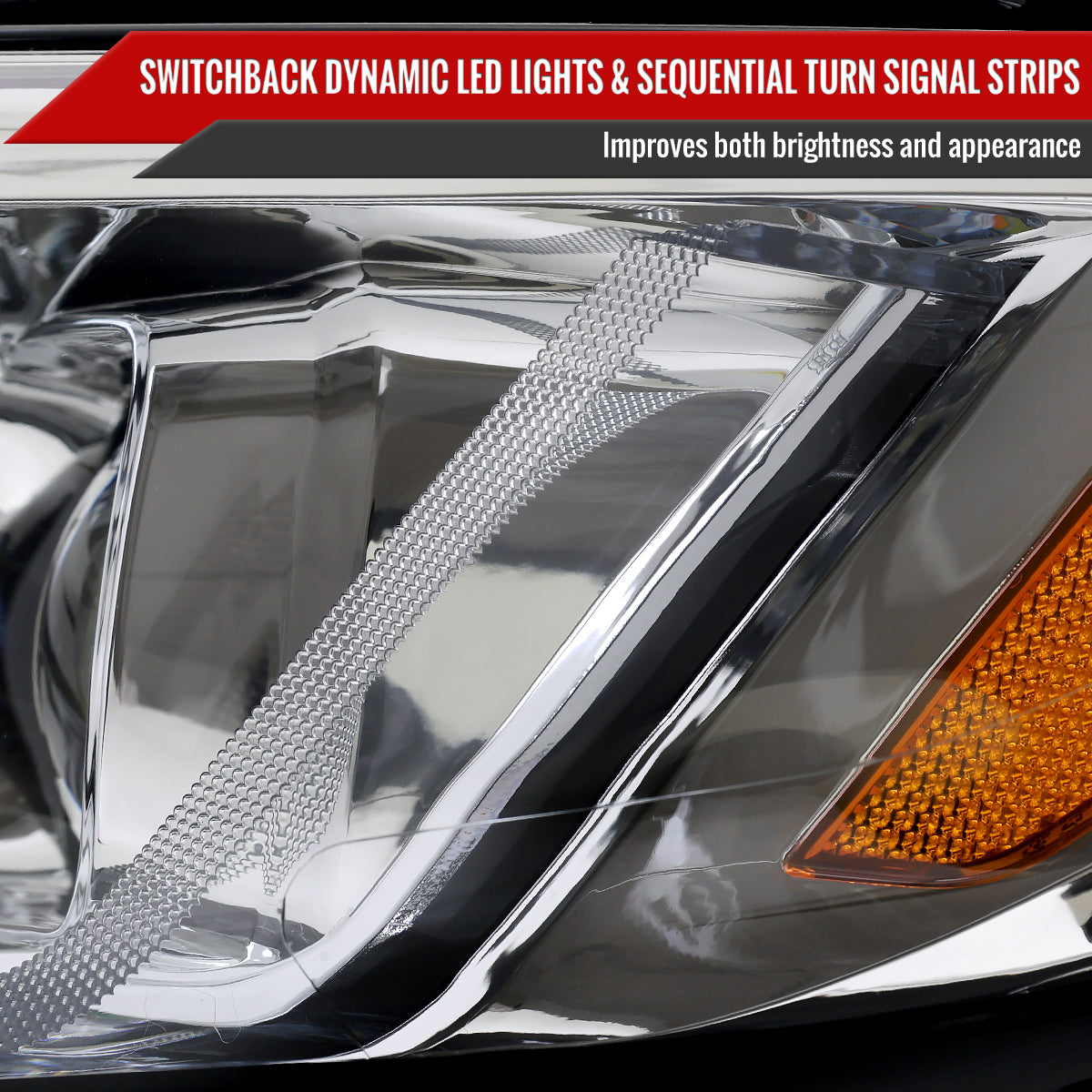 Spec-D 19-24 Chevy Malibu SEQ LED Projector Headlights Chrome