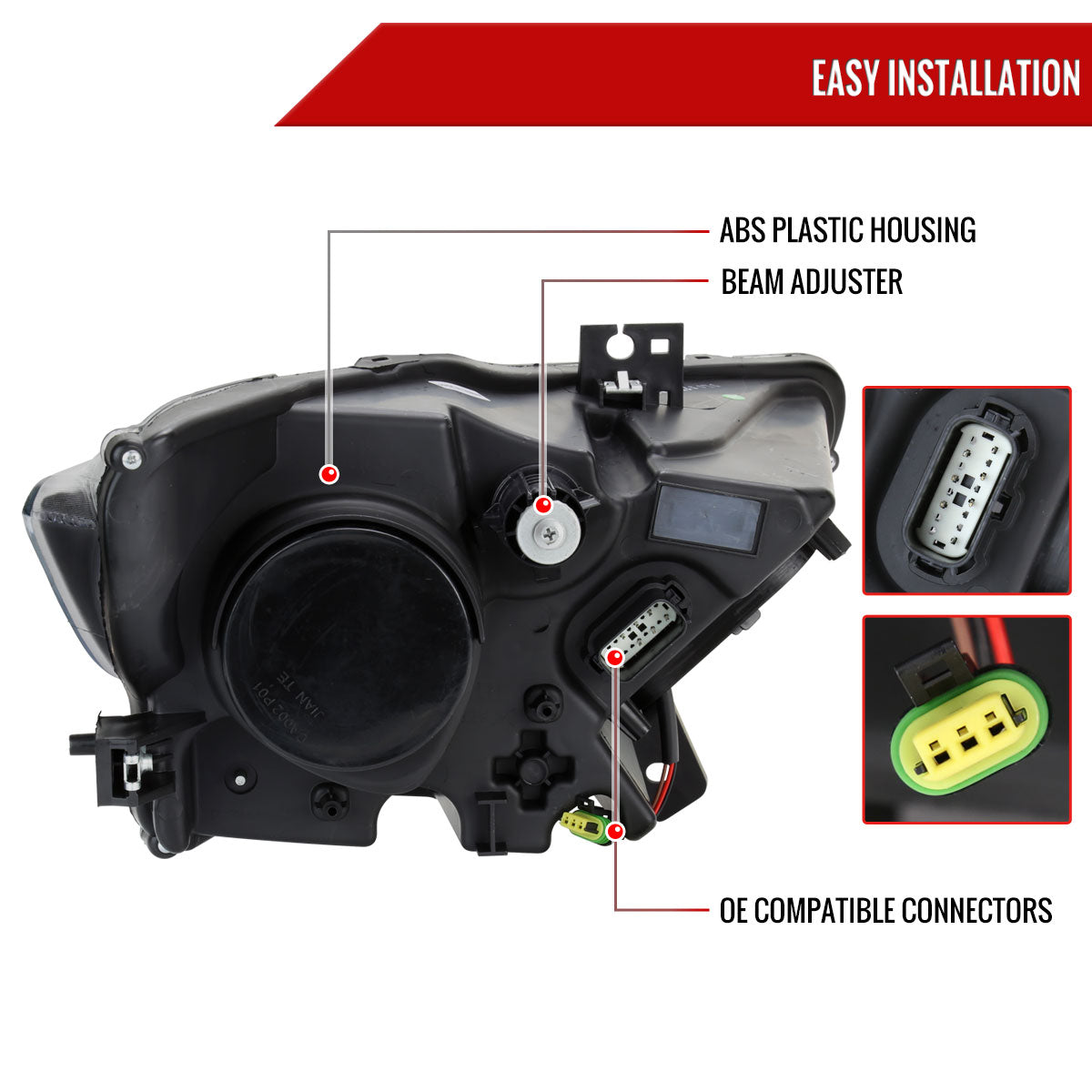 Spec-D 15-17 Mustang Shelby Driver HID Projector Black Replacement