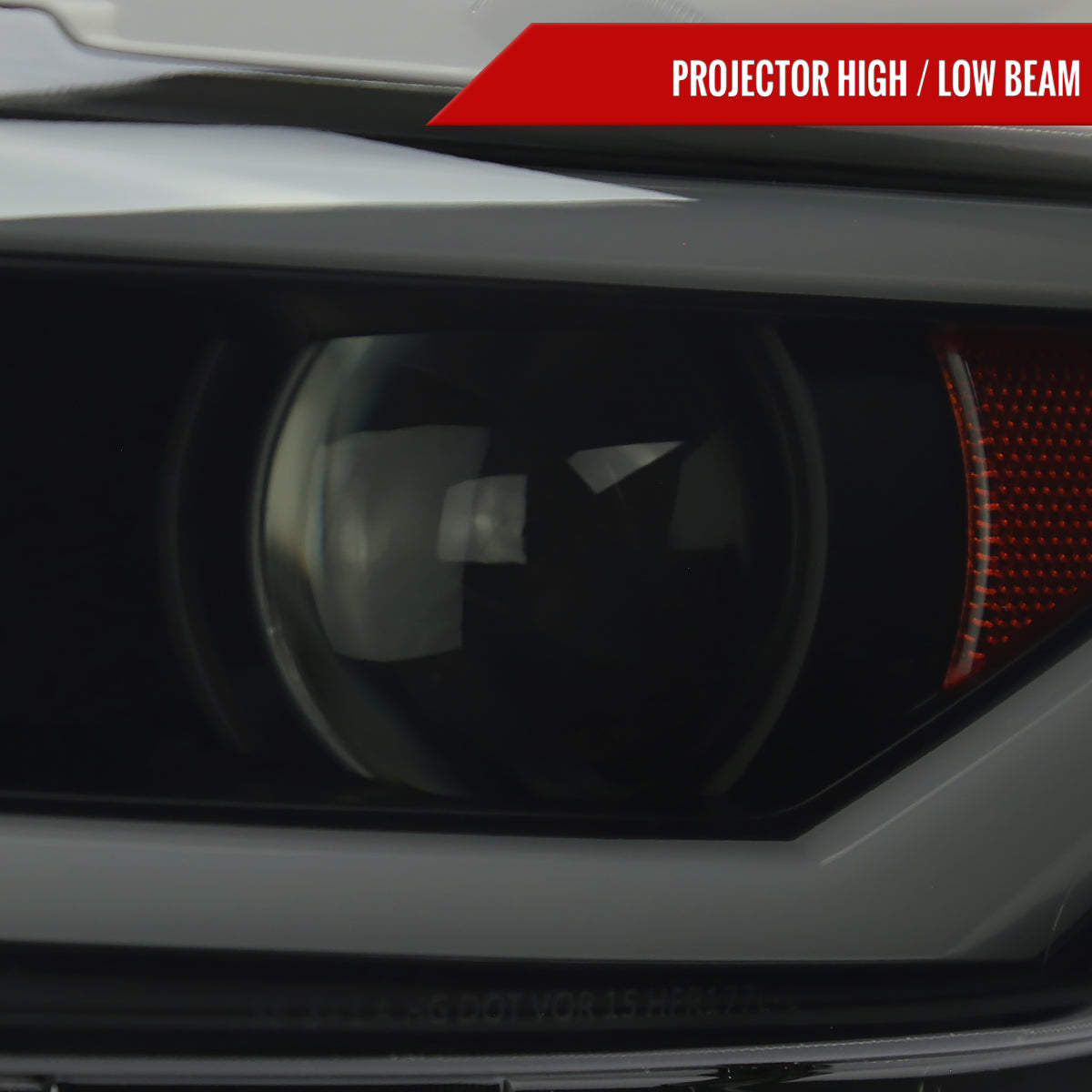 Spec-D 15-17 Ford Mustang Headlights Sequential LED Strip Smoked.