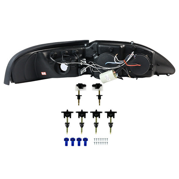 Spec-D 94-98 Ford Mustang Halo Projector Headlights Black