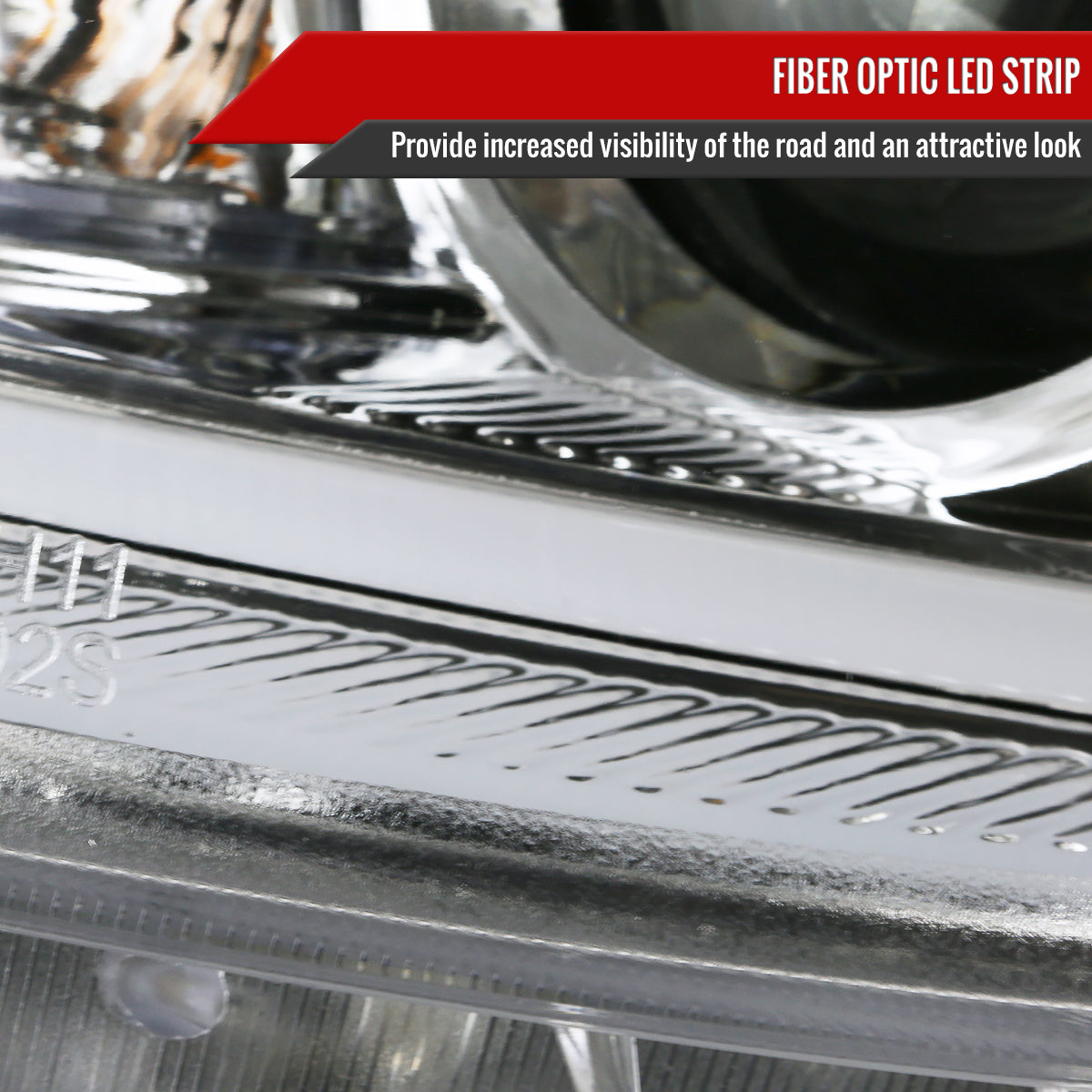 Spec-D 10-13 Mazda 3 Projector Headlights LED Strip Chrome MZ310