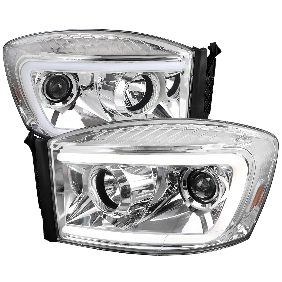 Spec-D 06-08 Ram 1500/ 06-09 2500 3500 LED Projector Headlights Chrome
