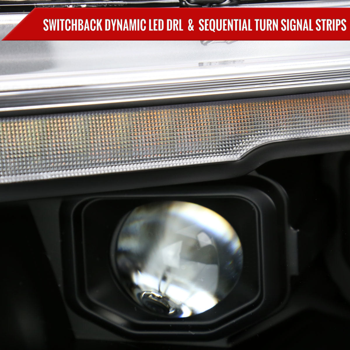 Spec-D 19-24 Ram 1500 Projector Headlights Sequential LED Black