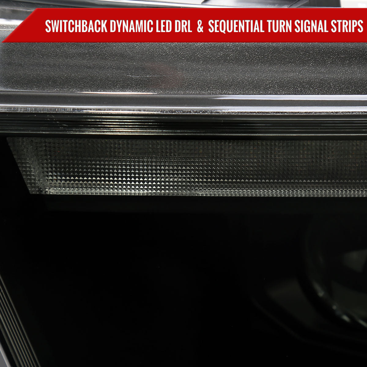 Spec-D 19-24 Ram 1500 SEQ LED Projector Headlights Black Smoked Lens