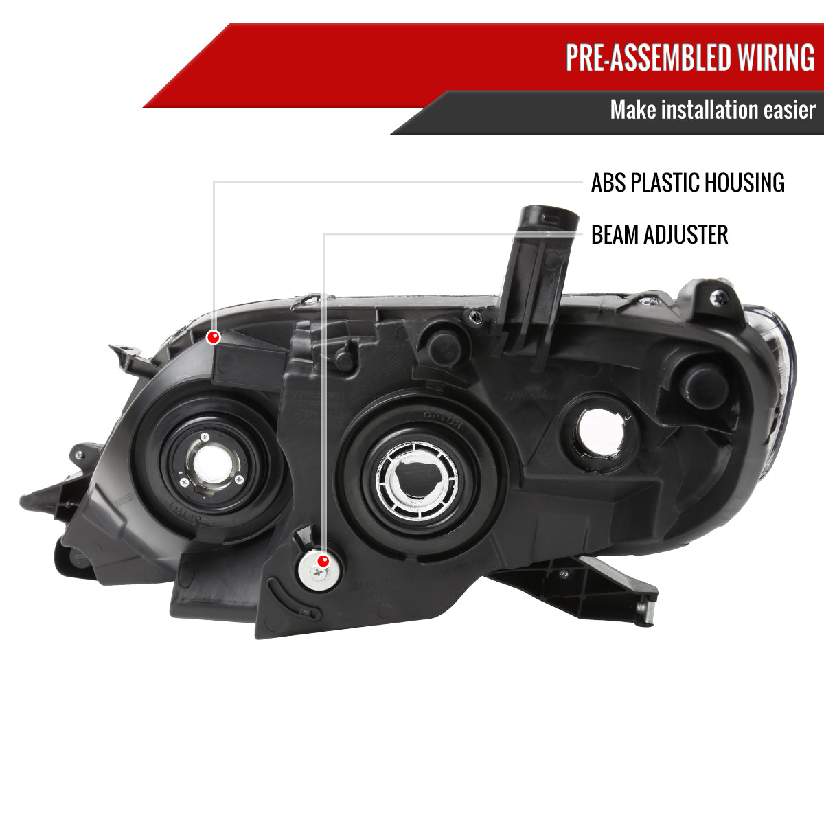 Spec-D 11-20 Toyota Sienna Passenger Projector Chrome Replacement