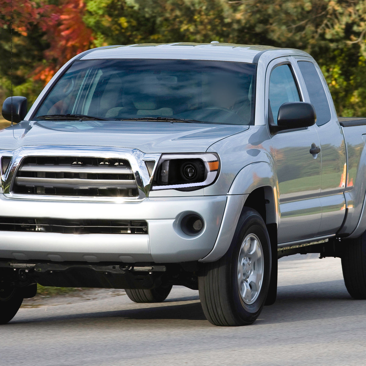 Spec-D 05-11 Toyota Tacoma LED Bar Projector Headlights Black/Clear