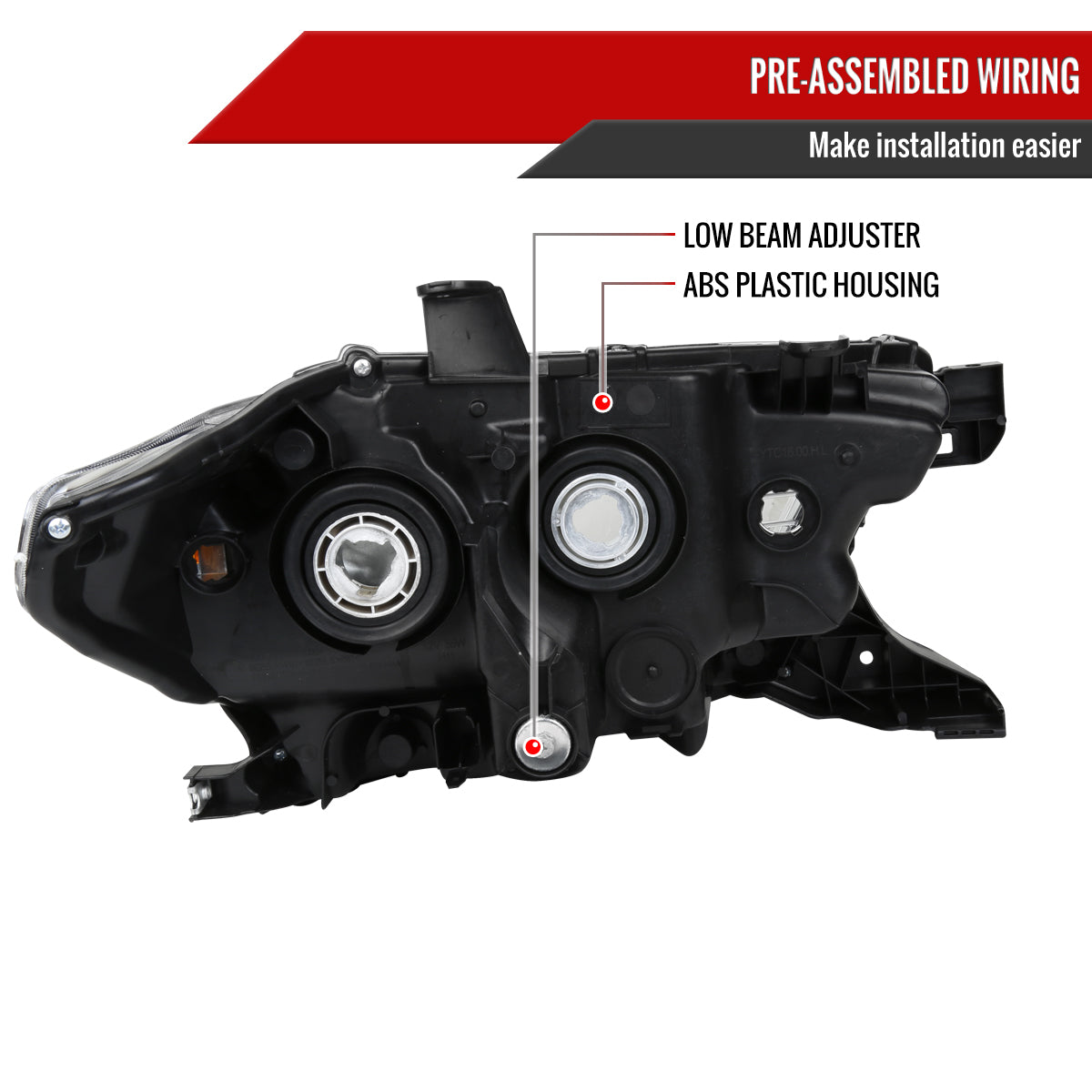 Spec-D 16-23 Toyota Tacoma Driver Replacement Projector Headlight Chrome