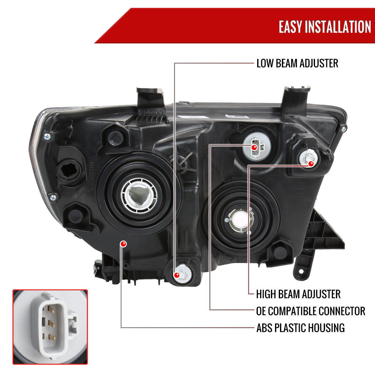 Spec-D 07-13 Tundra/08-17 Sequoia Retro Style Tube Pro Headlights