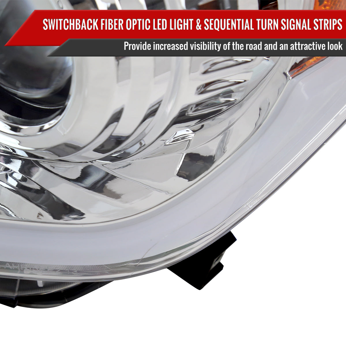Spec-D 14-21 Tundra Switchback SEQ LED Projector Headlights Chrome