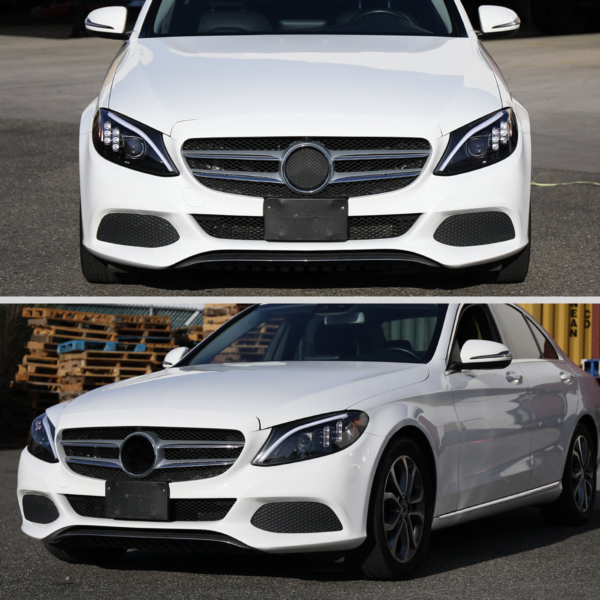 Spec-D 15-18 Mercedes-Benz C-Class W205 SEQ LED Headlights Black
