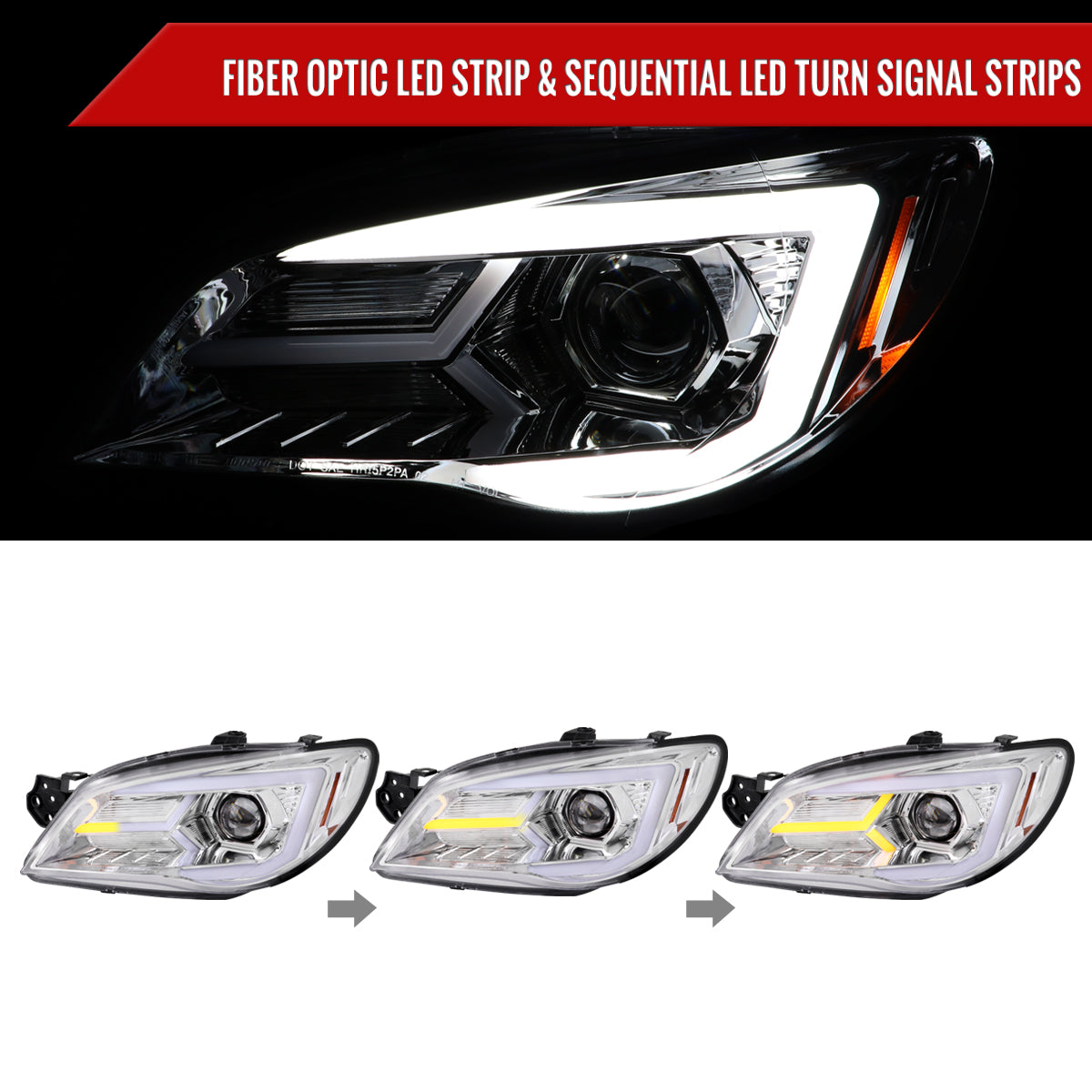 Spec-D 06-07 Impreza WRX STI Headlights Sequential Signals Chrome
