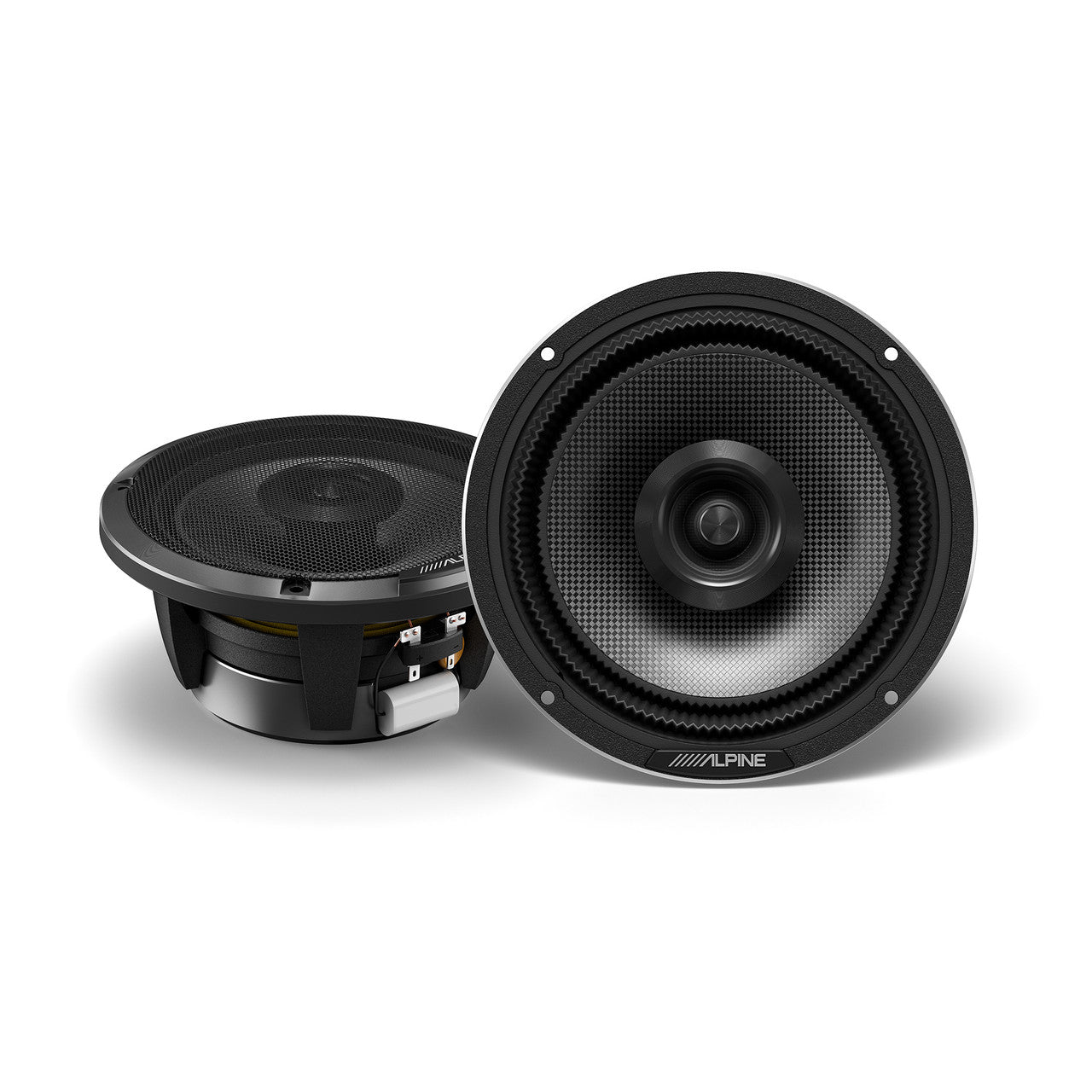 Alpine (2 pair ) HDZ-65 Alpine Status Hi-Res 6.5” Coaxial Speaker Set & R2-A60F R-Series 4-Channel Amp Bundle