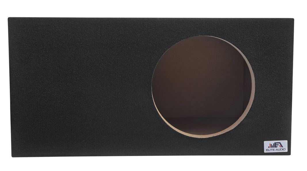 Elite Audio EBOX-SVS12SPL Single 12” Subwoofer Enclosure - Plush OEM Carpet, Rear Side Port for SPL Bass, 1” MDF Heavy-Duty Construction, Pro-Tuned Ports, High-Current Terminals for Superior Sound Quality
