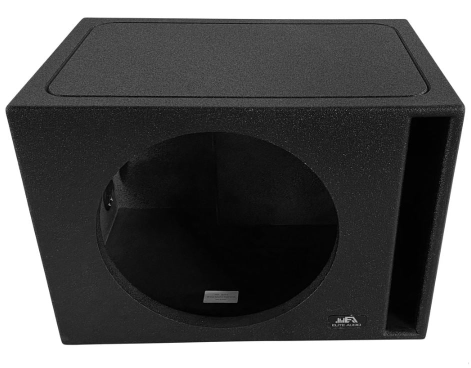 Elite Audio EBOX-BLVS15 Vented Single 15” Subwoofer Enclosure - Polyurethane Bed Liner Finish, 3/4” MDF with 1” Front Baffle, Pro-Tuned Ports, High-Current Terminals for Deep Bass & Superior Sound Quality